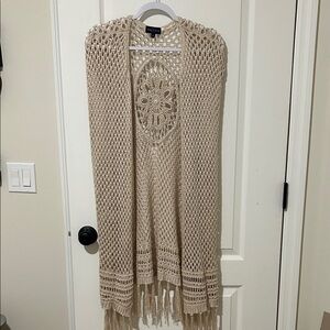 Gorgeous Artesian Boho Crochet Sleeveless Long Vest